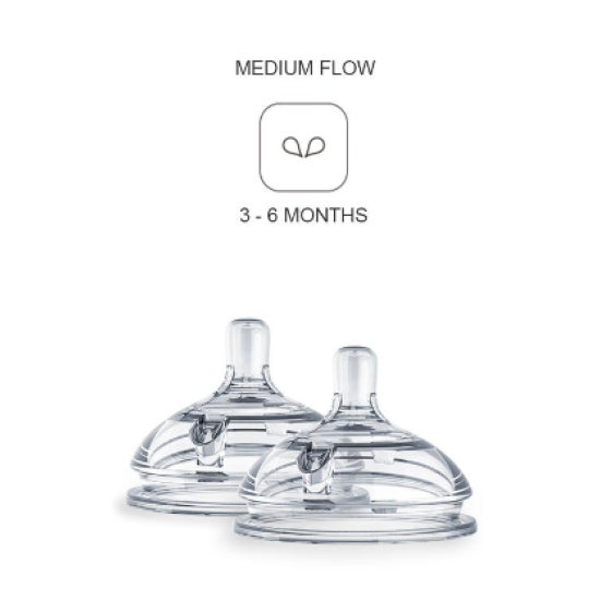 Comotomo Teats 2 Pack 3-6 Months 2 Hole Medium flow